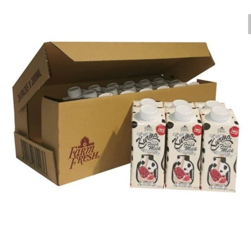 UHT Farm Fresh Milk Kurma 200ml 24pcs - Carton