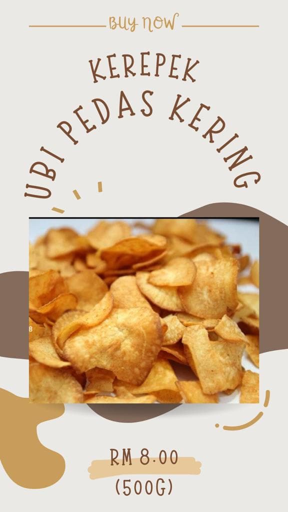 3 Kerepek Ubi Pedas Kering