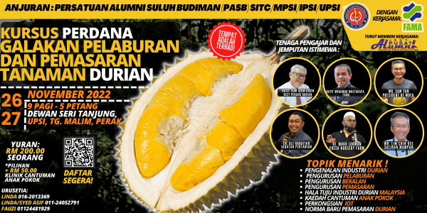 Kursus Galakan Pelaburan dan Pemasaran Durian (TANPA Klinik Cantuman Anak Pokok) - Image 1