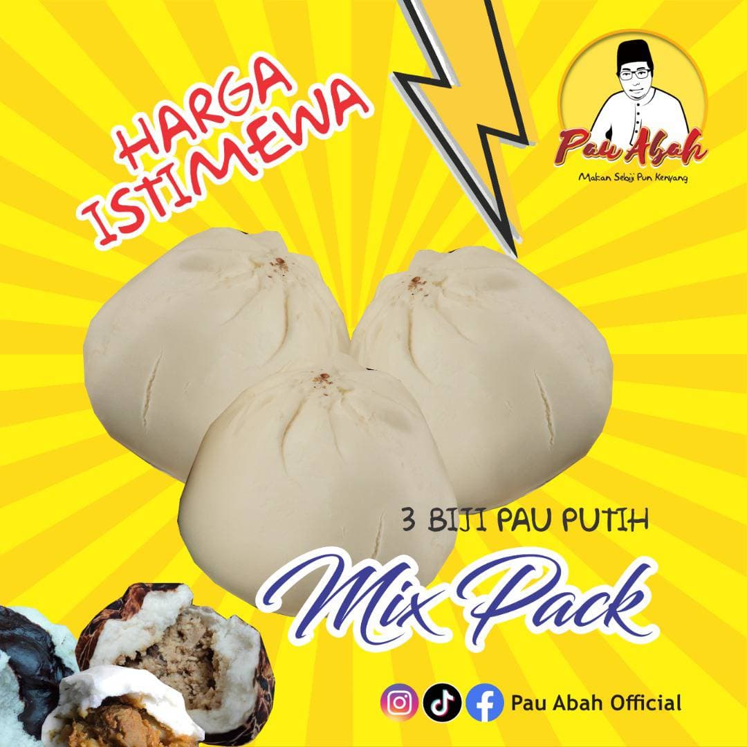 Pau Abah Kukus (3 pcs - Pau Putih) - Image 1