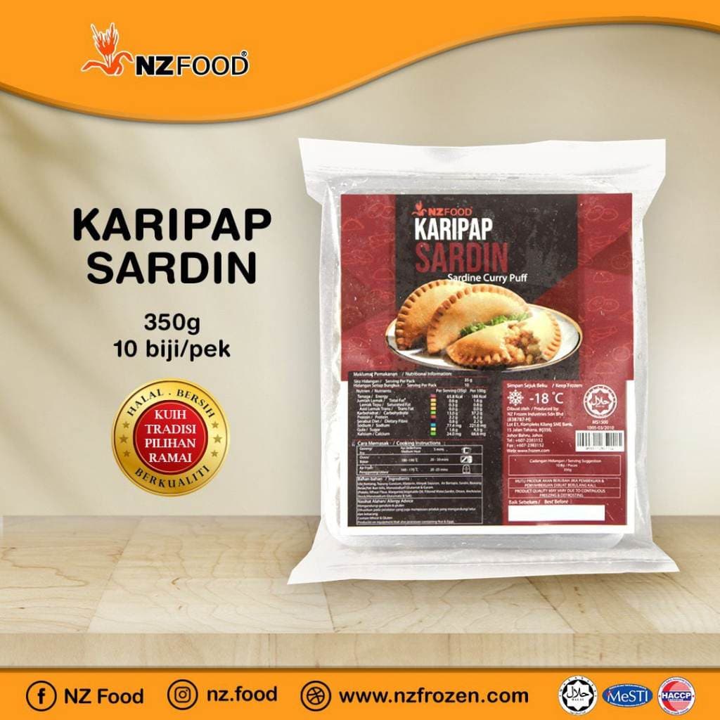 NZ karipap sardin 350gm 10pcs/16