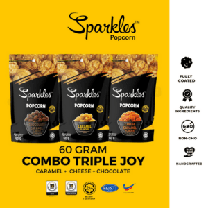 Sparkles Popcorn Combo Trio 60gm (Caramel+Cheese Caramel+Chocolate Caramel)