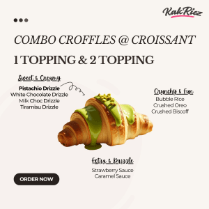 COMBO CROFFLES & CROISSANT 1 TOPPING & 2 TOPPING - Image 1