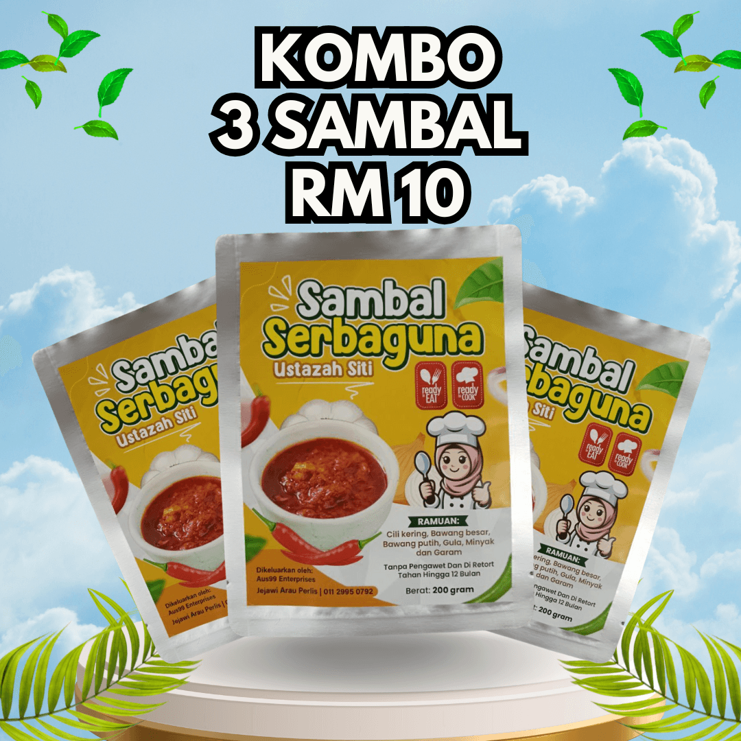KOMBO SAMBAL SERBAGUNA USTAZAH SITI 3 PACK - Image 1
