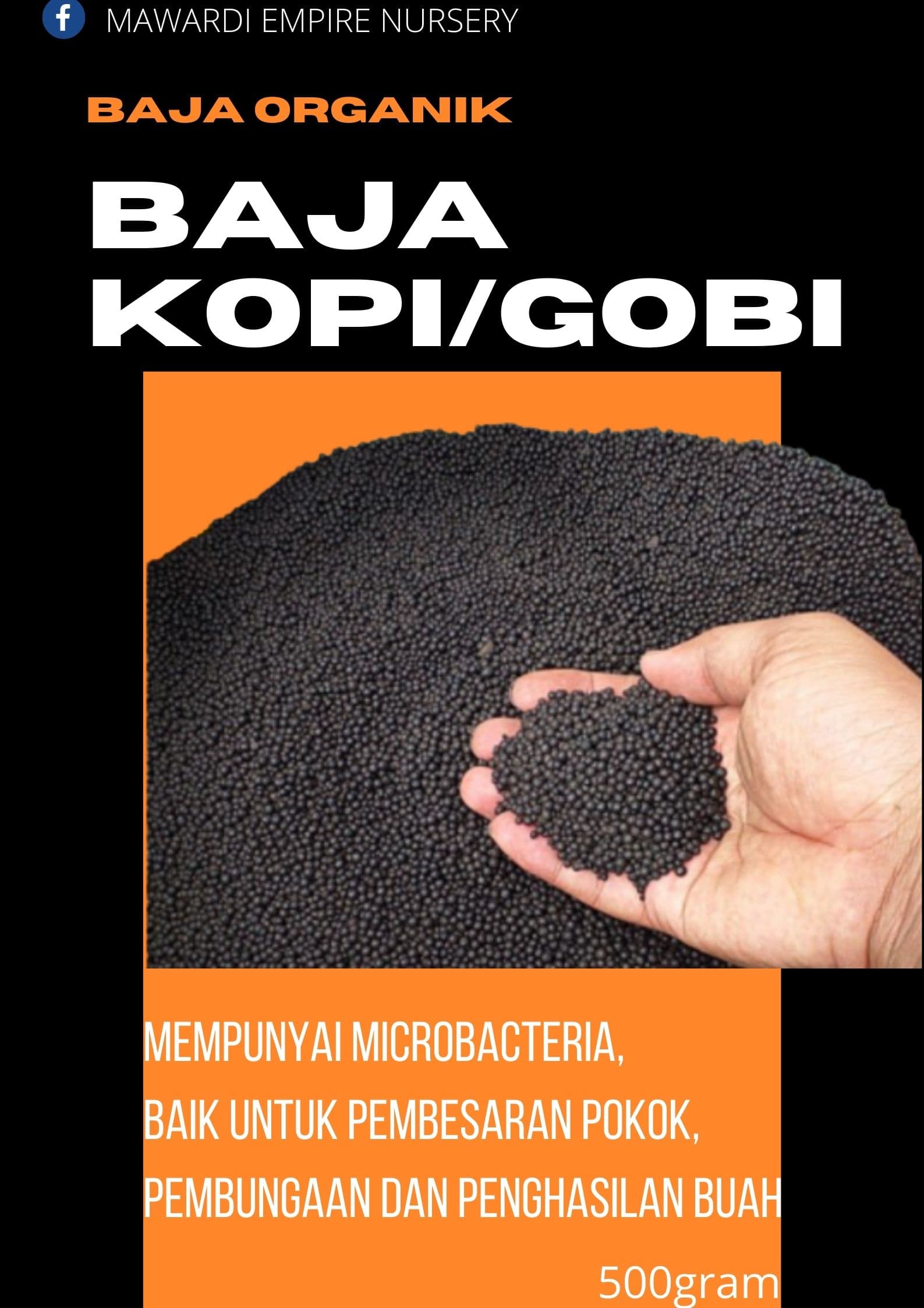 Baja kopi/GOBI 8:8:8 (TE) made in japan. 500gram. baja organik. baja subur. baja sayur-sayuran. baja pokok bunga kertas