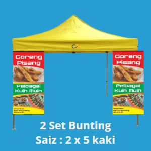 2 Set Bunting Pelaris Bisnes Size 5 x 2 kaki